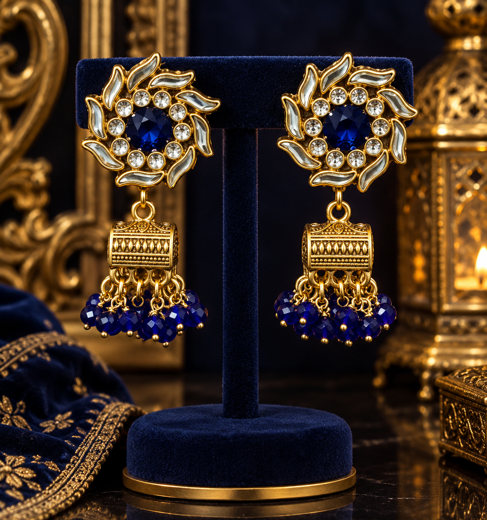 The Sapphire Élan Jhumka