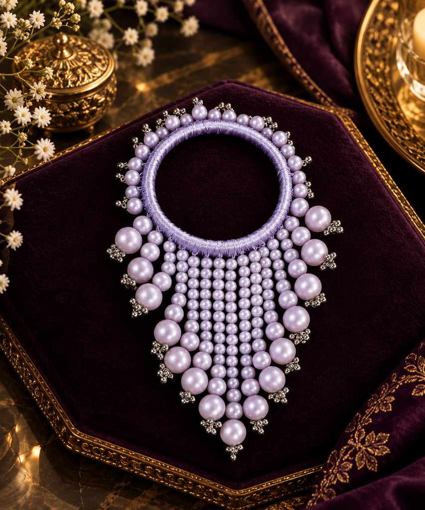 Lavender Pearl Cascade Bangle