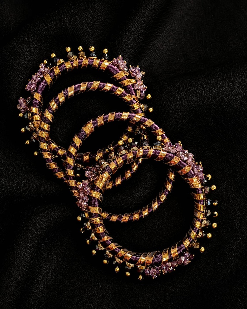 Purple Silk Thread Bangles