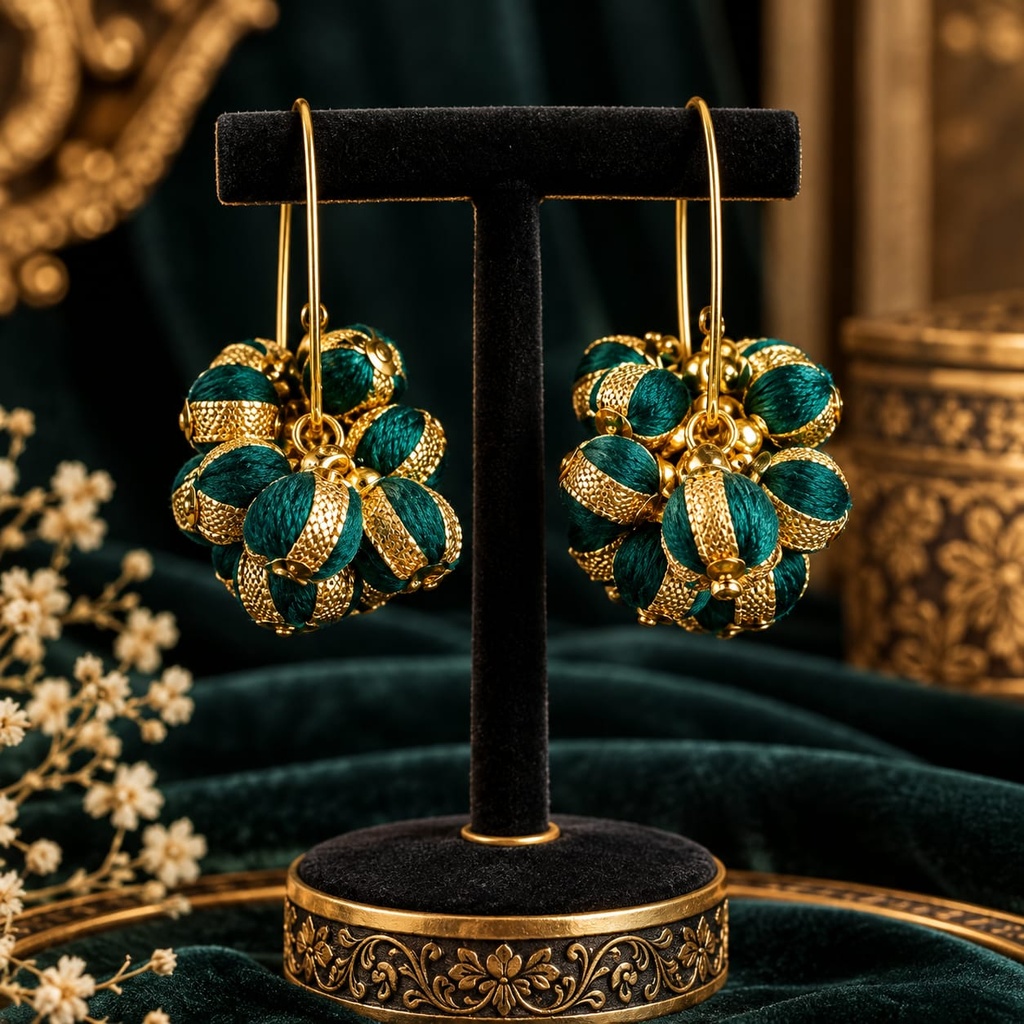 Emerald Royale Gajra Jhumkas