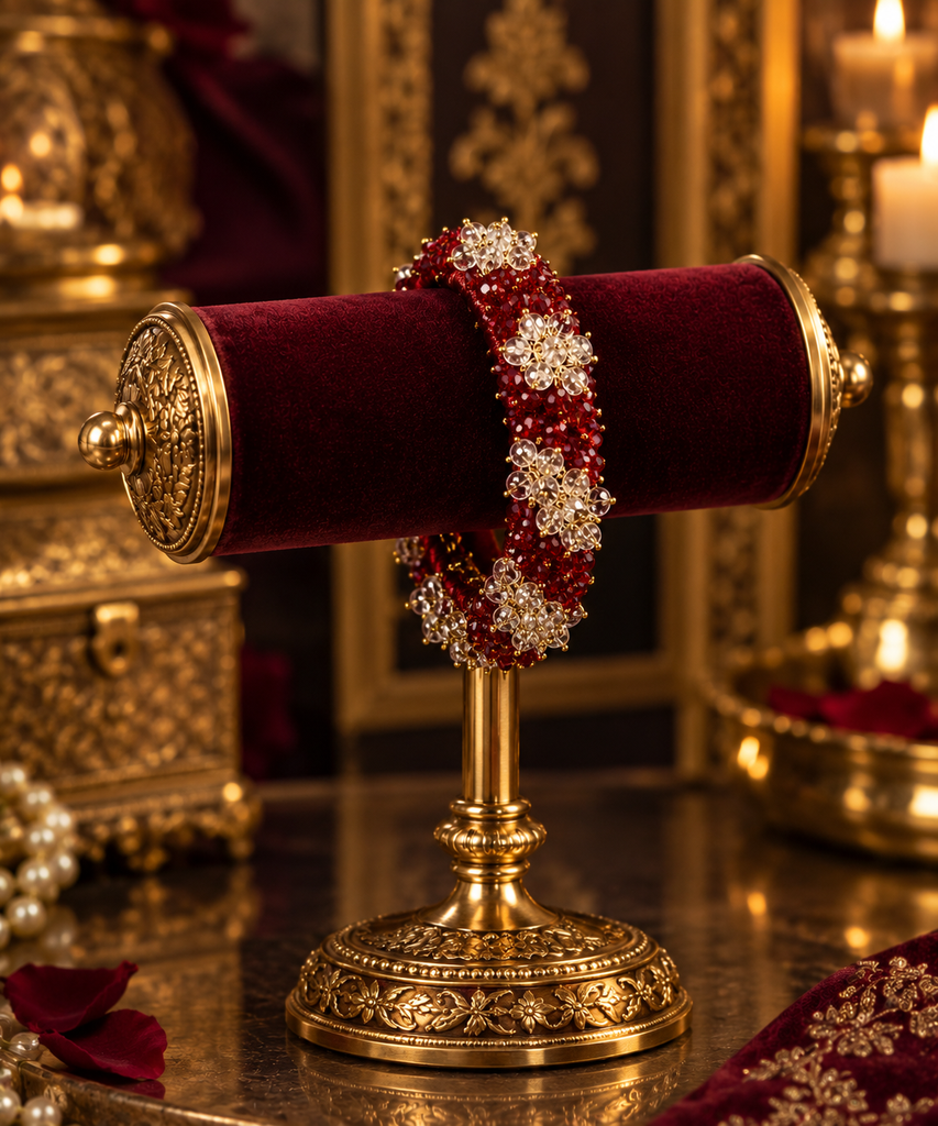 Ruby Royale Floral Bangle