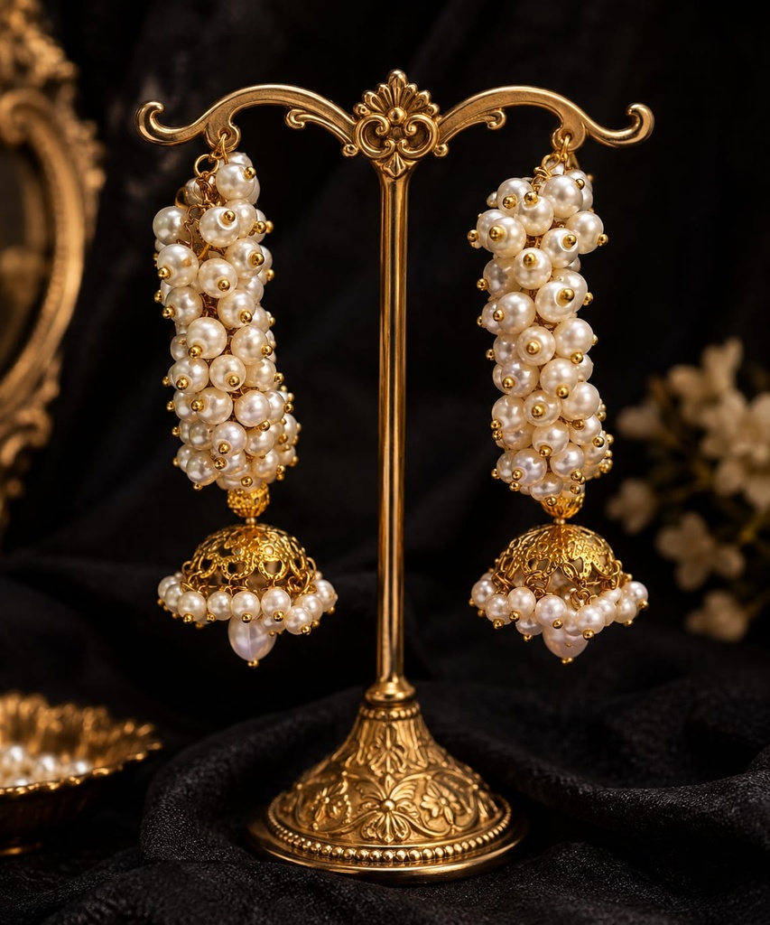 Cluster Pearl Jhumka