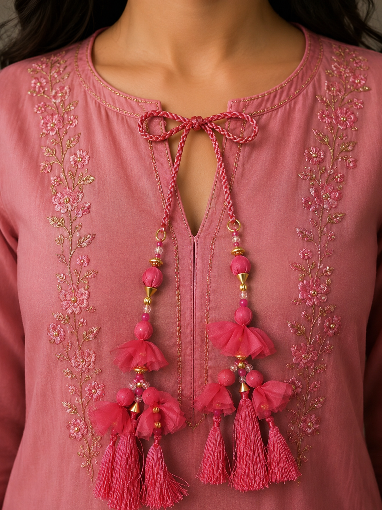 Magenta Muse Tiered Tassels