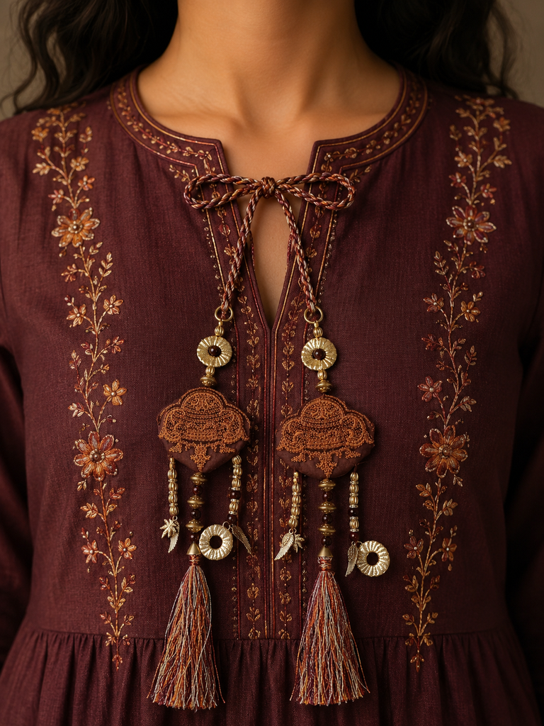 Embellished Double-Tassel Curtain Tieback