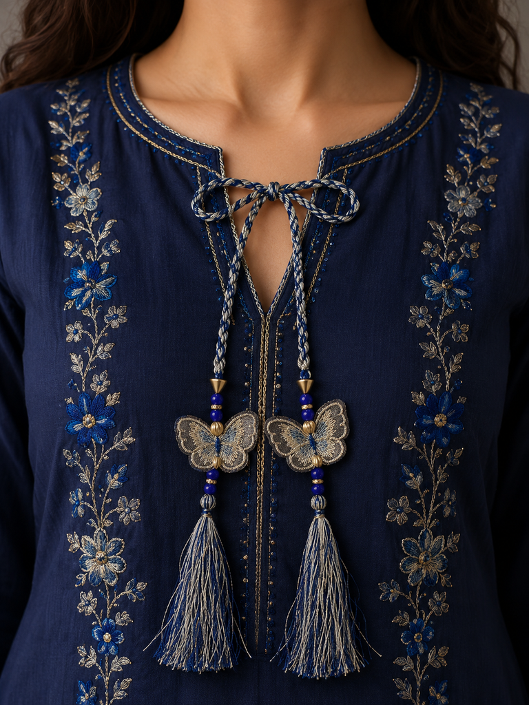 Midnight Butterfly Tassel