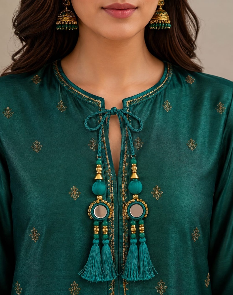 Teal Silk Thread Latkan