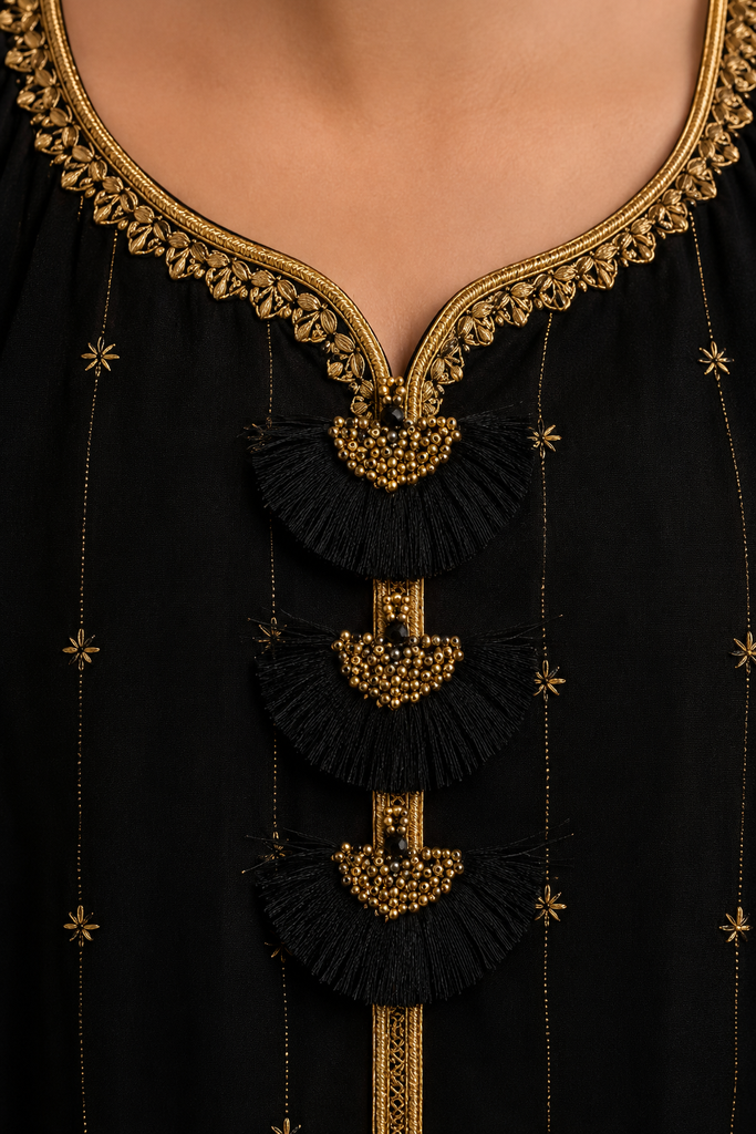 Black Fan Tassel
