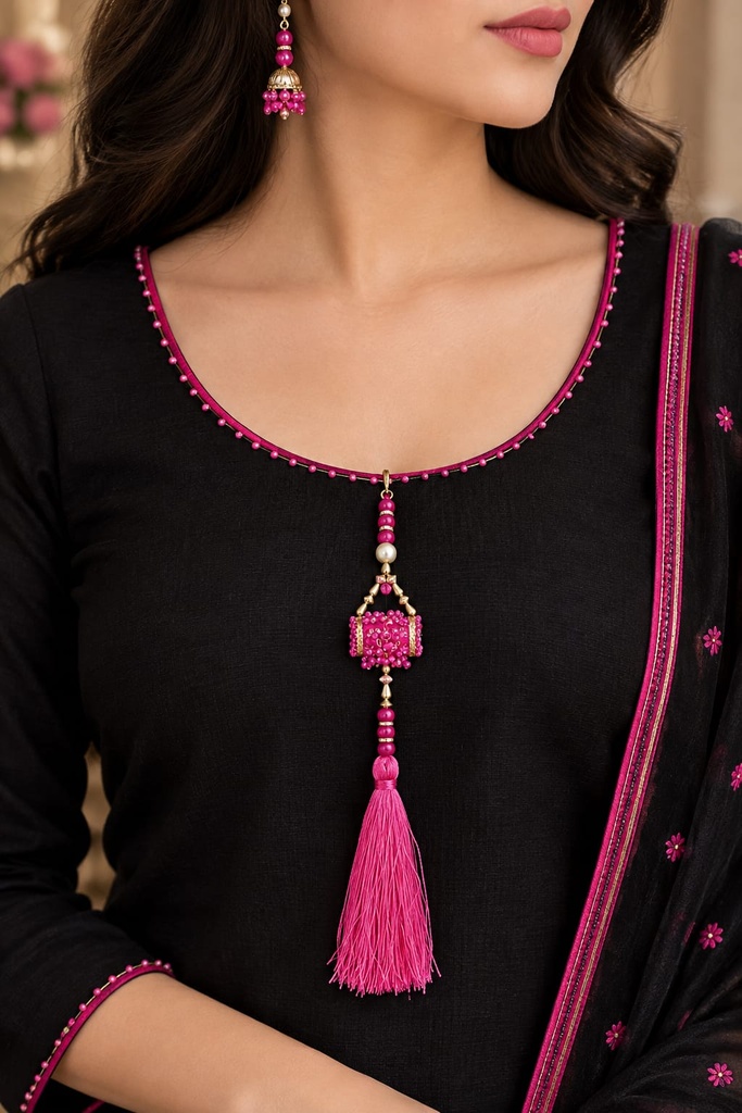 Ethnic Neckline Tassel